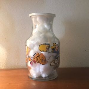 Vintage Disney characters glass container w lid